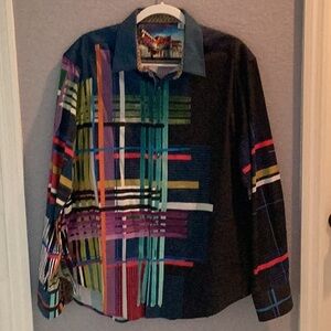 Robert Graham Blue and Purple Artistic Shirt